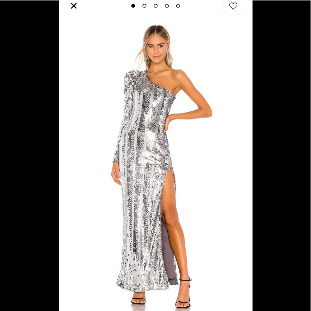 Michael Costello x REVOLVE Hudson Gown in Silver